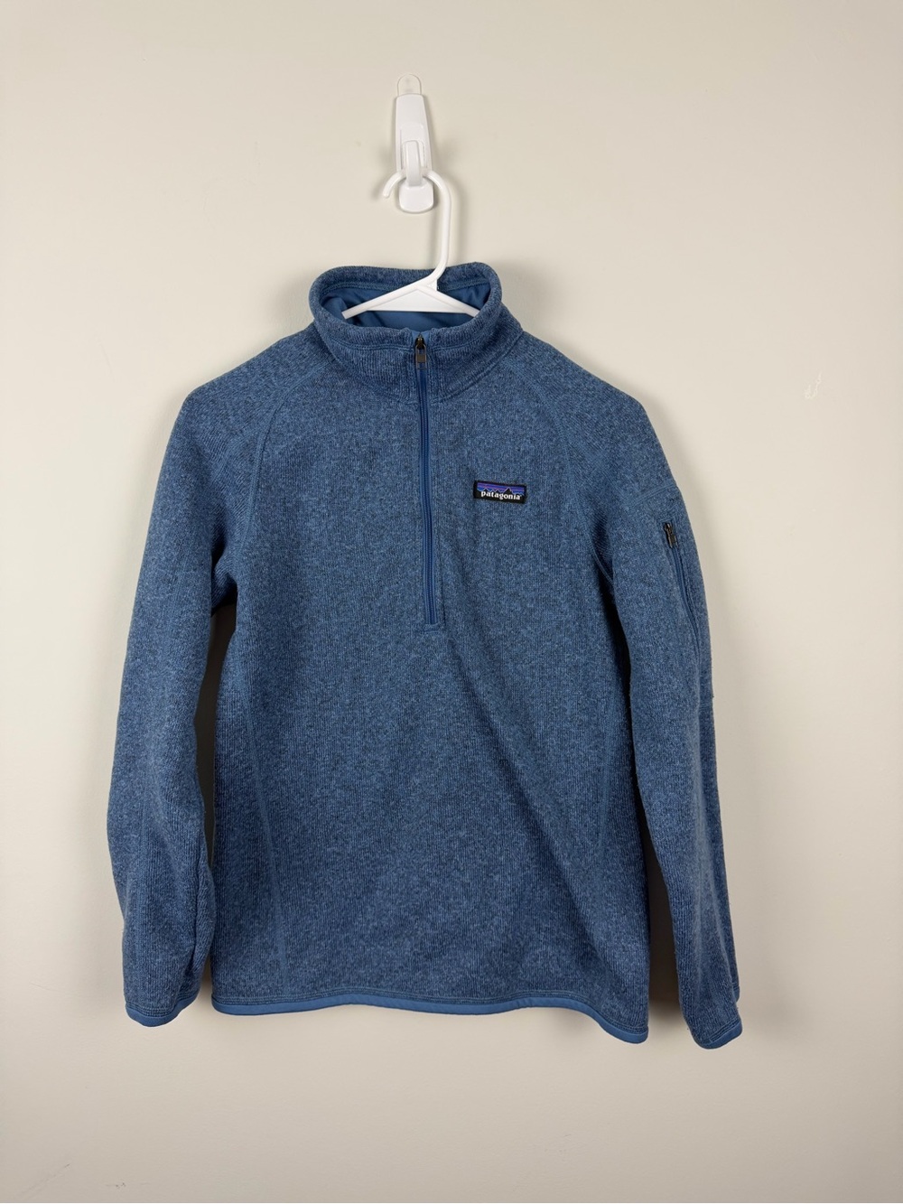 Patagonia Blue Heathered Quarter-Zip Fleece Pullover